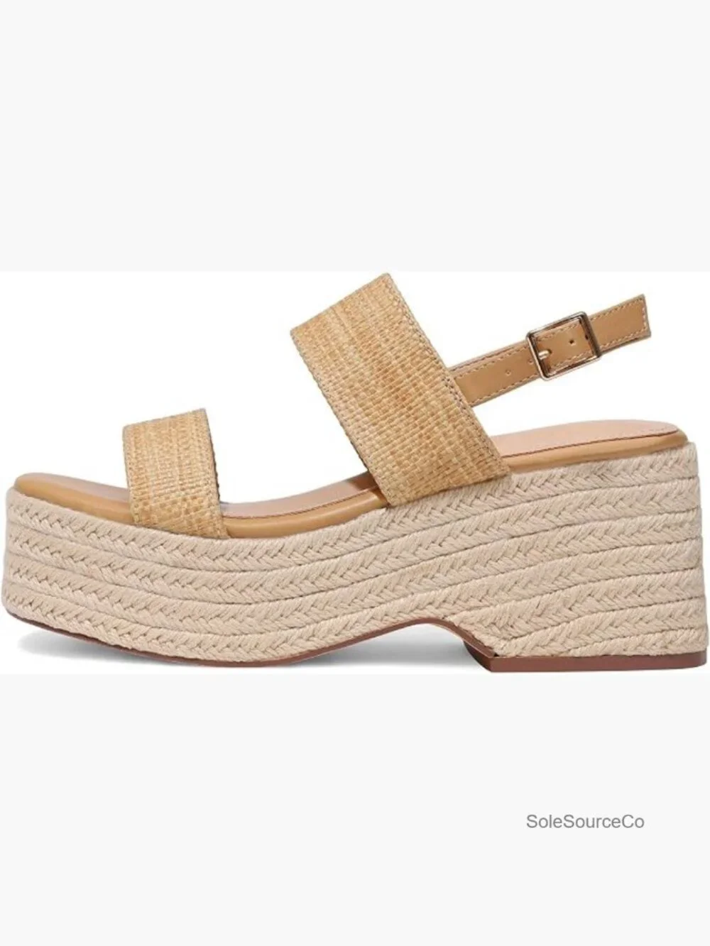 Women Raffia Woven Wedge Espadrille Sandals Platform Ankle Strap Summer